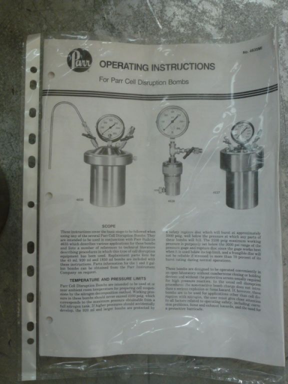 labstuff.eu Parr 4635 Cell Disruptor Bomb