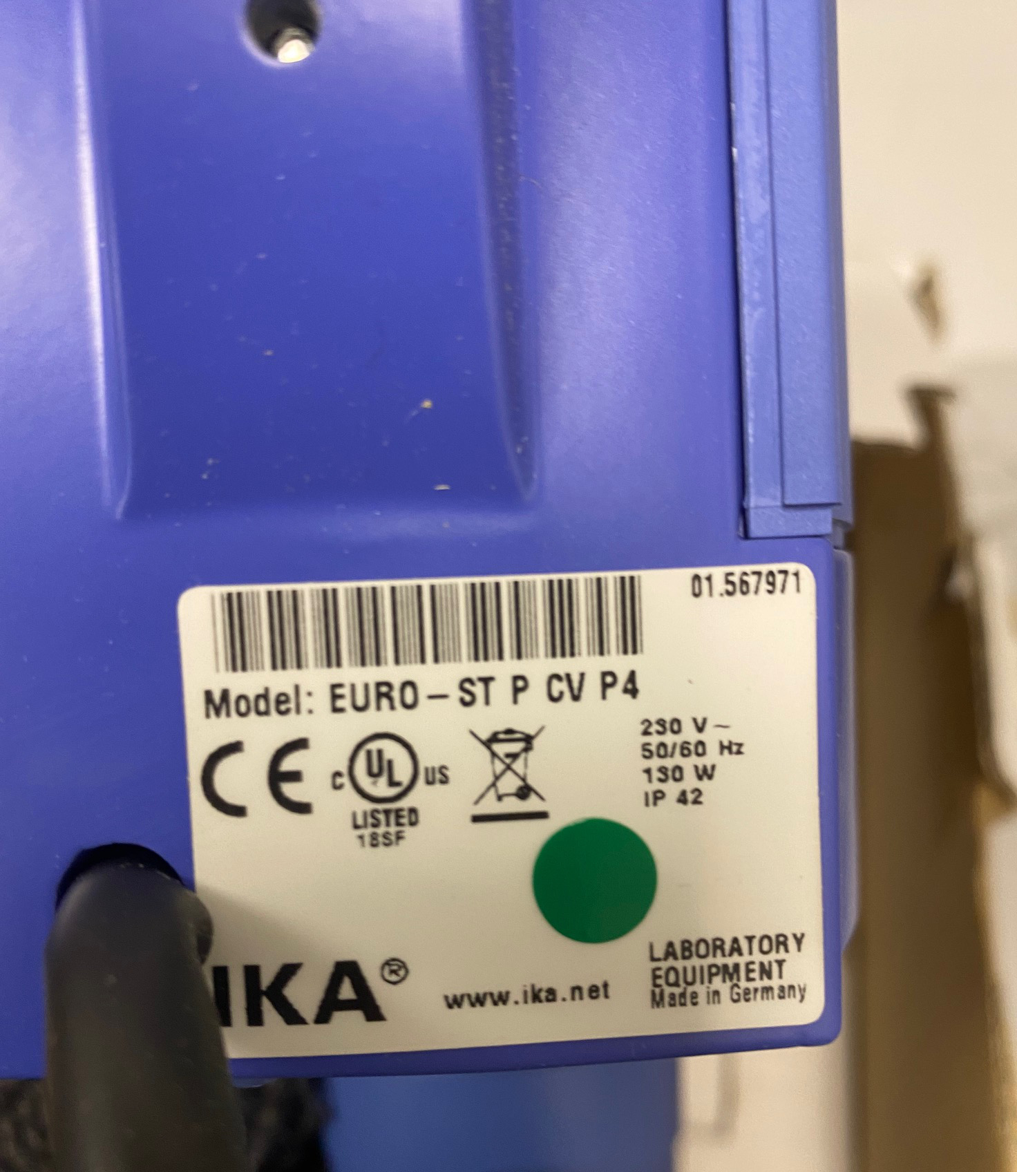 Labstuff Eu IKA Eurostar Power Control Visc P4 14 530 1 Min Max