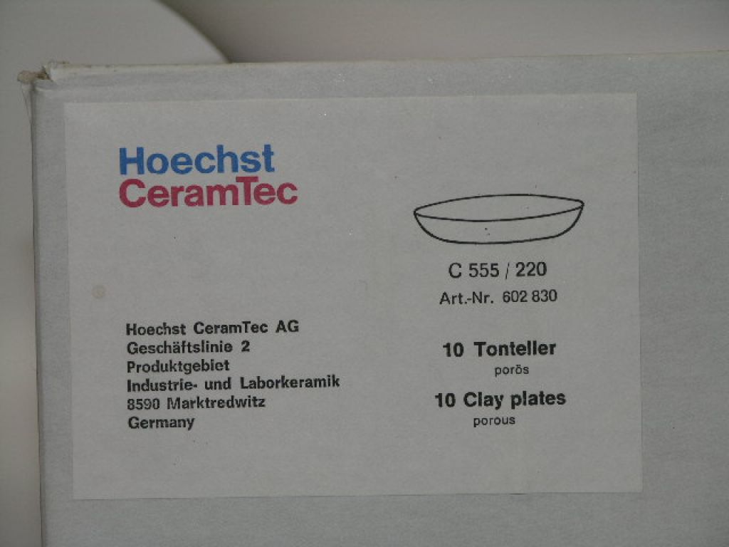 Hoechst CeramTec Clay Plate 220mm