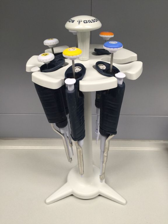 labstuff.eu 6 Gilson Pipetman Pipettes with Stand! 100020010020102µl