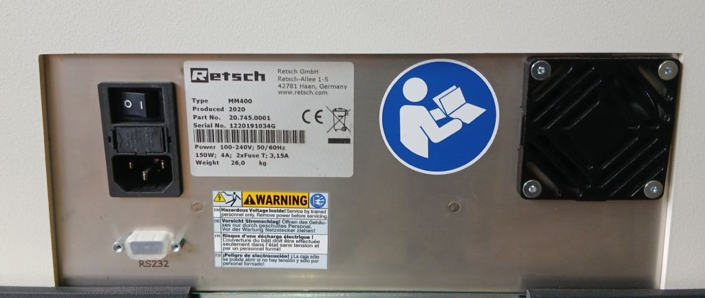 RETSCH MM 400 Schwingmühle