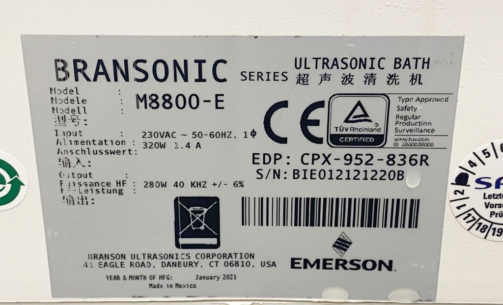 Bransonic M8800-E Ultraschallbad, mit Einhängekorb und Deckel, 20,8 Liter, NEU