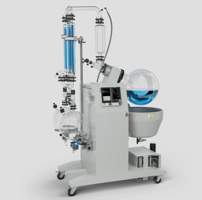 Büchi R-250 Pro Rotationsverdampfer mit 50 Liter Verdampferkolben, Vakuumpumpe V-600,