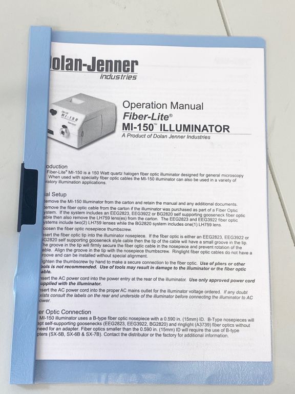 Dolan Jenner Fiber-Lite MI-150 Kaltlichtquelle mit doppeltem Schwanenhals