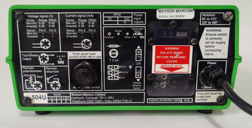 Watson Marlow 504U peristaltic pump, 220-2200ml/min