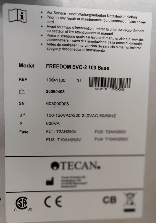 Tecan Freedom Evo-2 100 Base Pipettierroboter