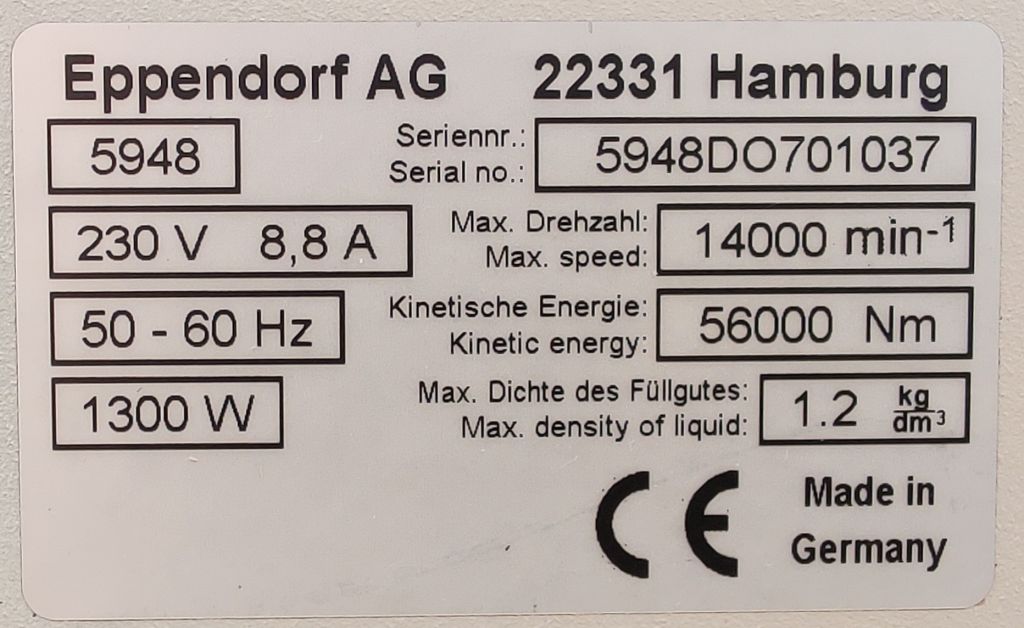 Eppendorf Zentrifuge 5920 R - Kühlzentrifuge
