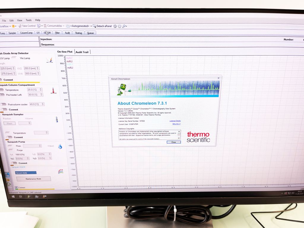 Thermo Vanquish LC-MS System ISQ-EM mit Vanquish 1000bar UHPLC, Peak Stickstoffgenerator, Vorpumpe, PC, Software