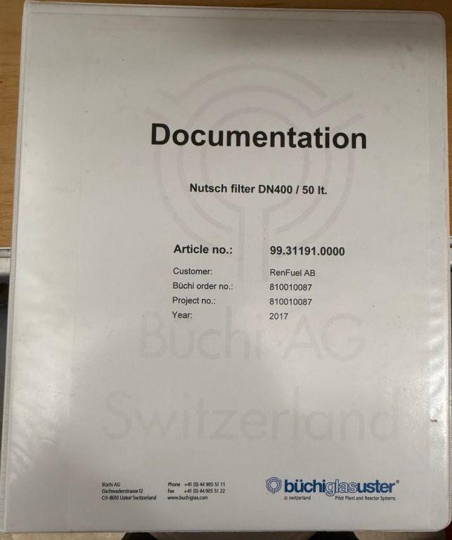 buchiglasuster ChemReaktor CR60C  Pilot und Forschungs Mehrzweckdestillationsanlage. EX geschützt, 60 Liter Reaktor, 50 Liter Filternutsche, etc
