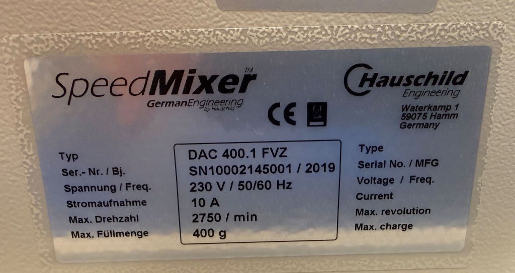 Hauschild Speedmixer DAC 400.1 FVZ aus 2019