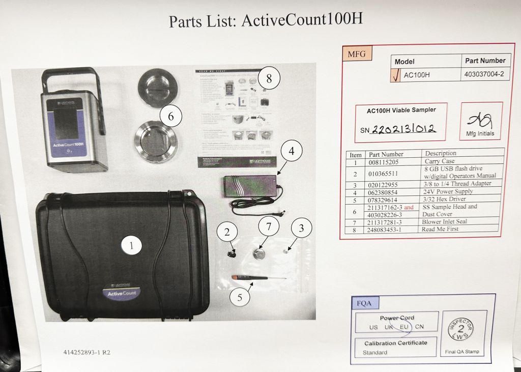 Lighthouse Active Count 100H high-performance portable active air sampler