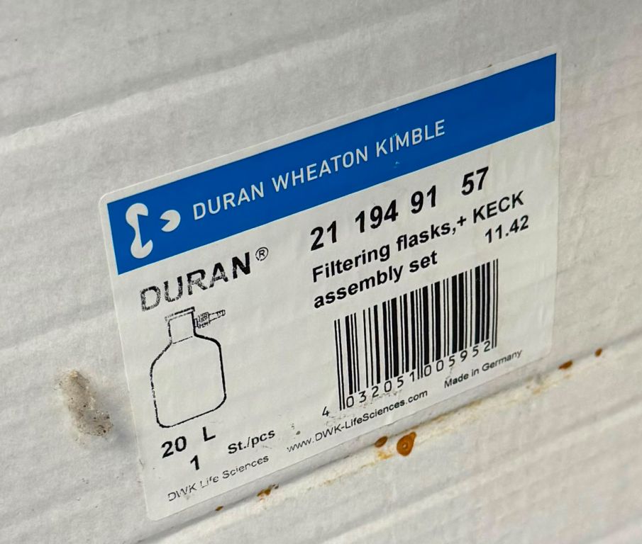 DURAN Saugflasche 20.000ml mit Keck Montage-​Set, Flaschenform