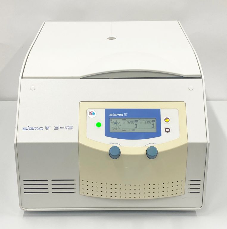 Sigma 3-16 non-refrigerated tabletop centrifuge, max: 4x400ml, max: 15,300rpm