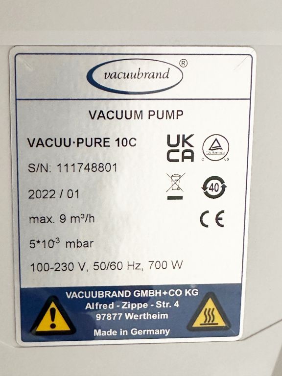 VACUU·PURE 10C Schraubenpumpe, 10-3 mbar, 100% ölfrei, chemiefest, mit Vacuuselect Feinvakuumregelung