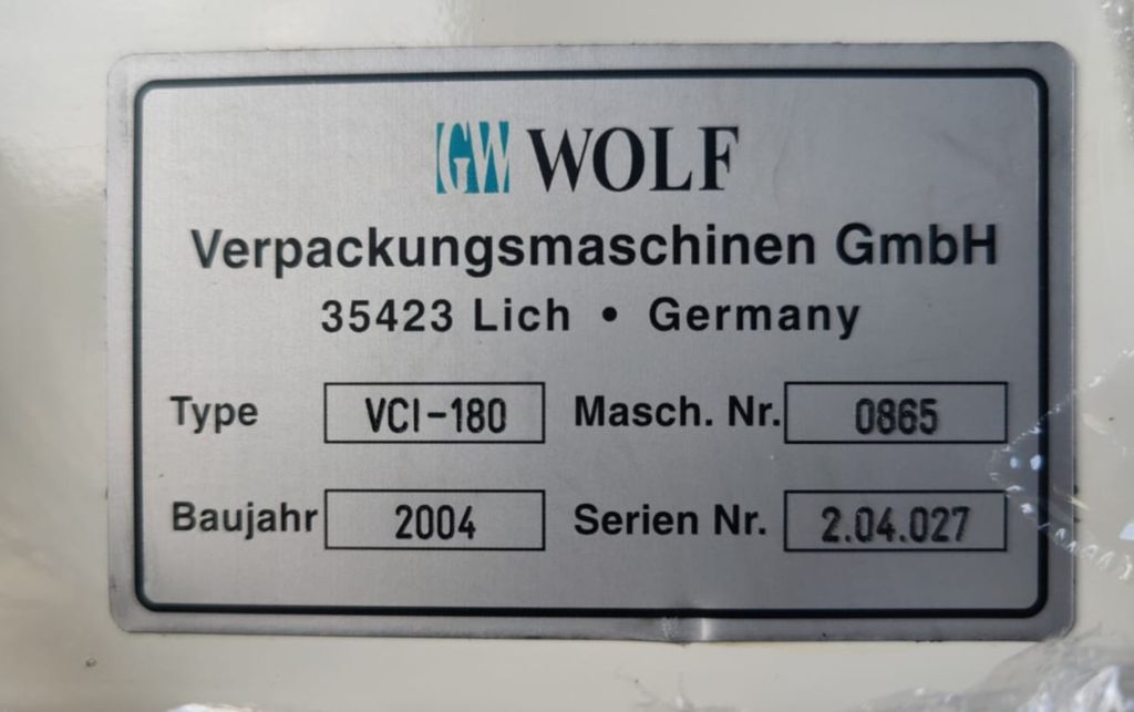 Wolf VCI 180 mini-master small high-speed packaging machine for bags with a filling volume of up to 2 litre