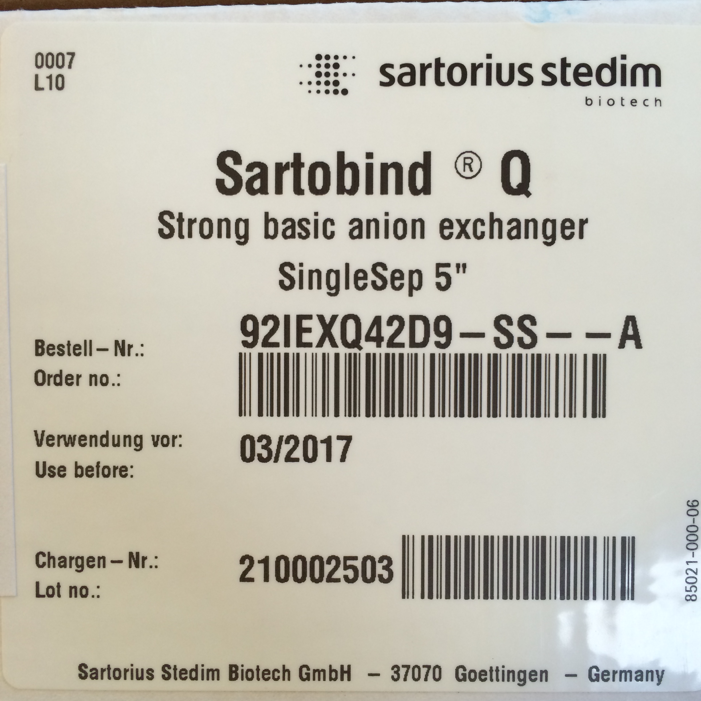 labstuff.eu Sartobind® Q SingleSep 5" 92IEXQ42D9SSA