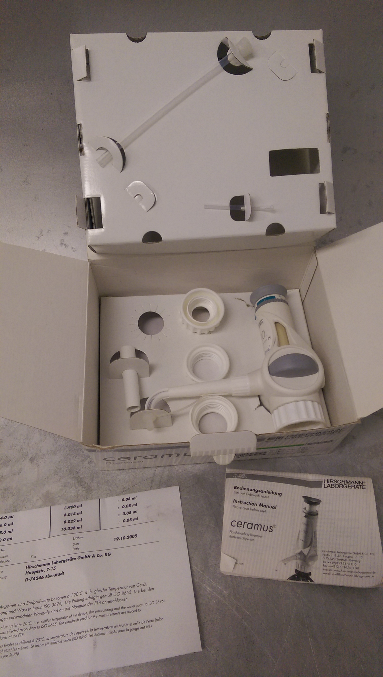 labstuff.eu Hirschmann Ceramus Dispenser 530 ml NEU