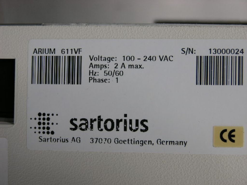 Sartorius Arium 611 VF Reinstwasseranlage mit UV, UF, TOC: <5ppm