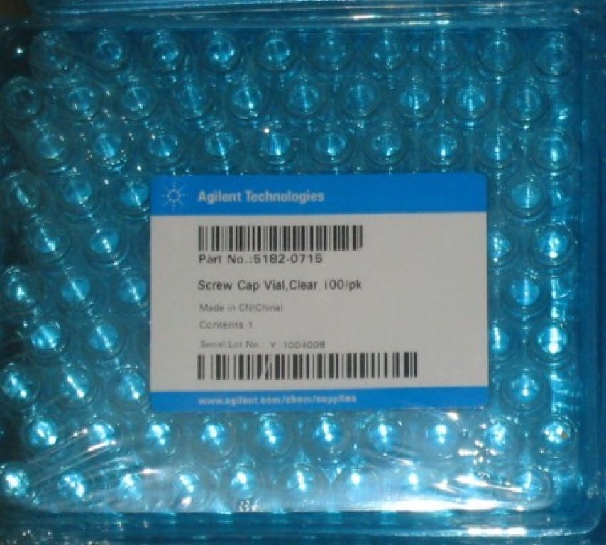 Agilent 5182-0715 Vial, screw top, clear with write-on spot, certified, 2 mL, 100/pk