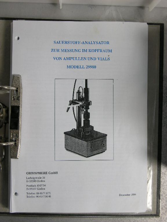 Orbisphere 3650 Pharmaceutical package headspace oxygen analyzer