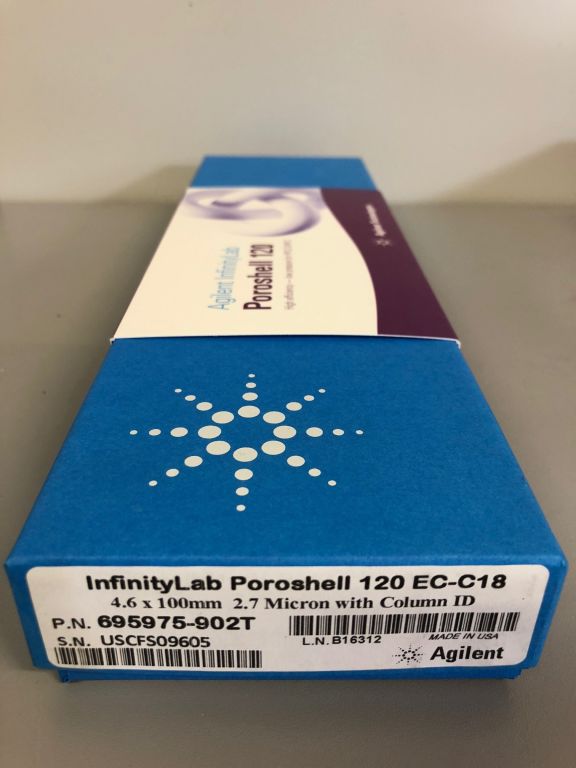 Agilent 695975-902T InfinityLab Poroshell 120 EC-C18, 4.6 x 100 mm, 2.7 μm, analytical LC column, with column ID NEW