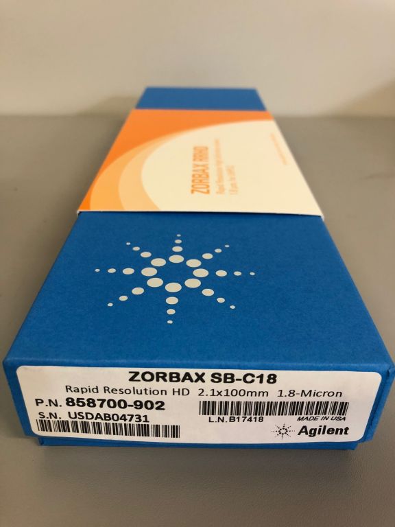 Agilent 858700-902 ZORBAX RRHD StableBond 80Å C18, 2.1 x 100 mm, 1.8 µm, 1200 bar pressure limit  NEW