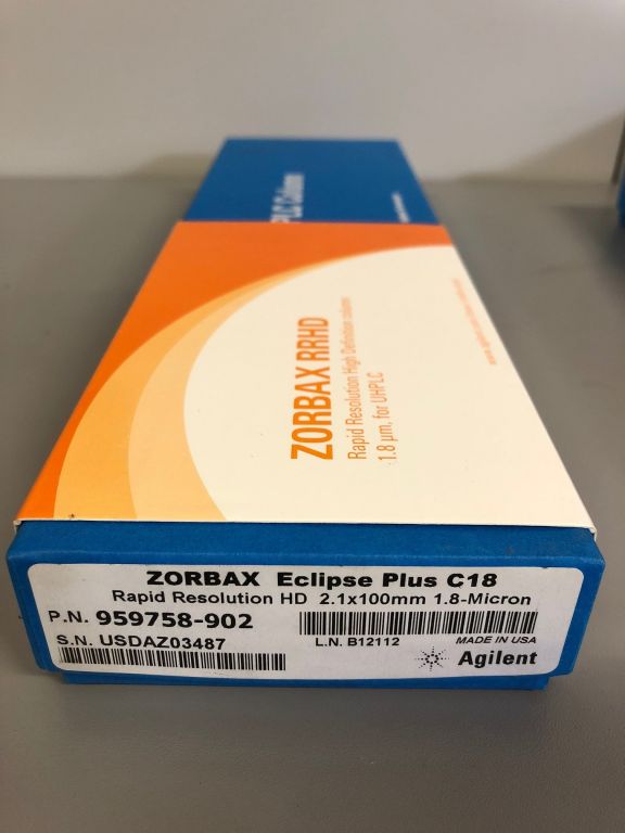 Agilent 959758-902 ZORBAX RRHD Eclipse Plus 95Å C18, 2.1 x 100 mm, 1.8 µm, 1200 bar pressure limit NEW