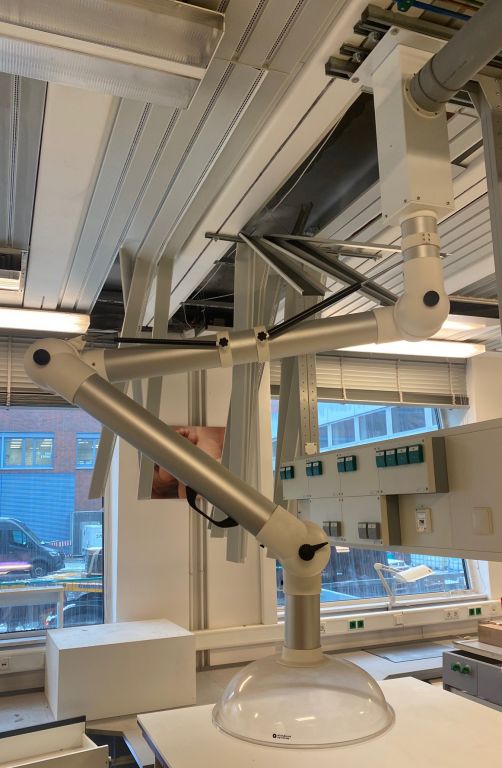 Alsident System 100 Extraction Arm, 2130mm Working Range, Ceiling Mounting, 500mm Hood, 2 Gas Springs