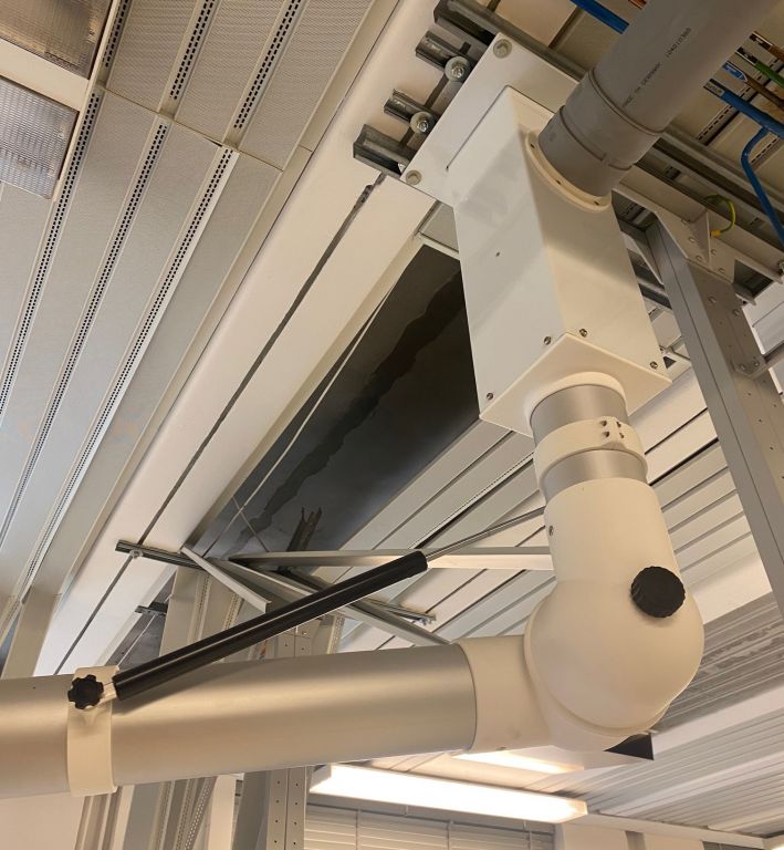 Alsident System 100 Extraction Arm, 2130mm Working Range, Ceiling Mounting, 500mm Hood, 2 Gas Springs