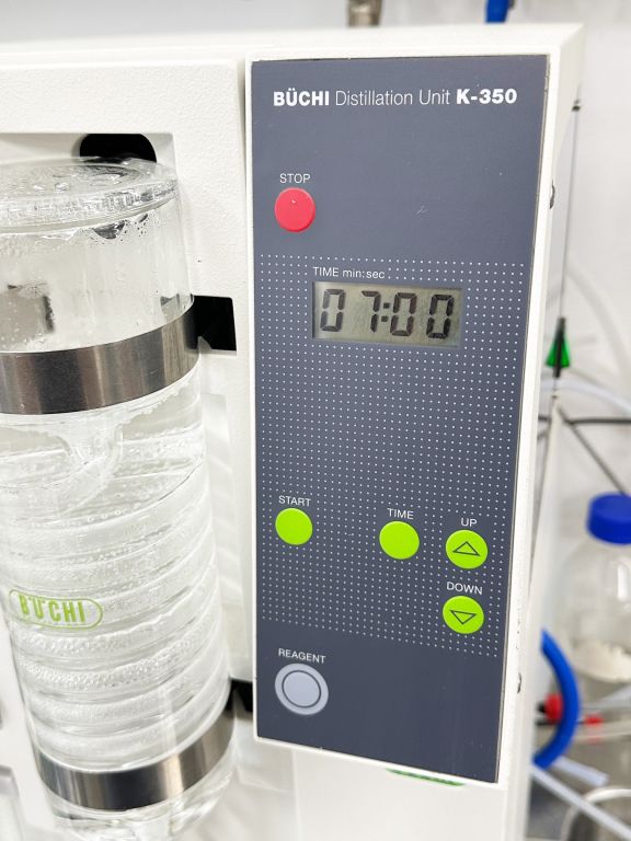 Buchi K-350 distillation apparatus for Kjeldahl, Devarda, alcohol, SO2, etc.