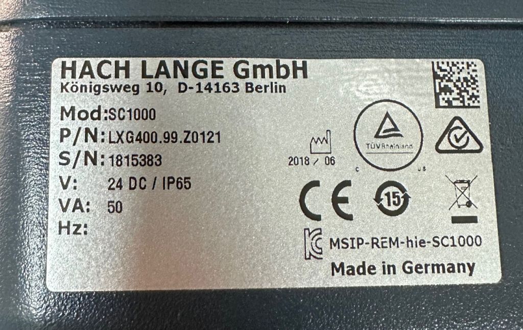 Hach SC1000 Sondenmodul für 4 Sensoren, 4x mA OUT, Relais, 24 V DC mit Displaymodul