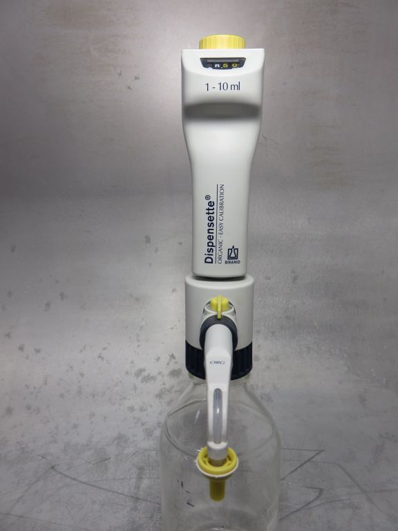 Brand Dispensette ® Organic Digital Easy Calibration, 1-10ml, 0.05 ml, with SafetyPrime™ recirculation valve