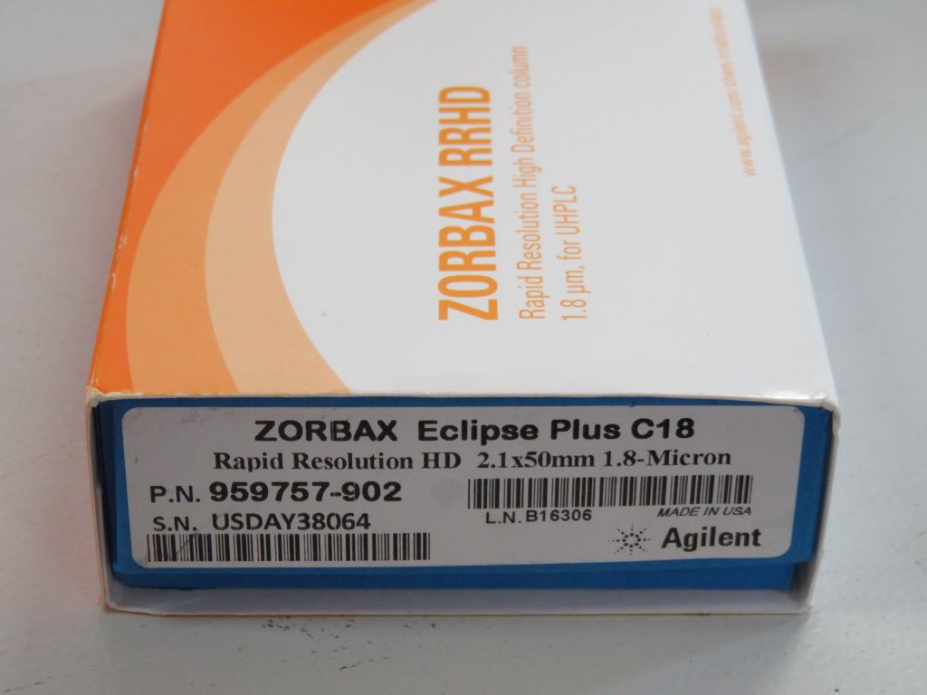 Agilent ZORBAX RRHD Eclipse Plus 95Å C18, 2.1 x 50 mm, 1.8 µm, 1200 bar  UHPLC