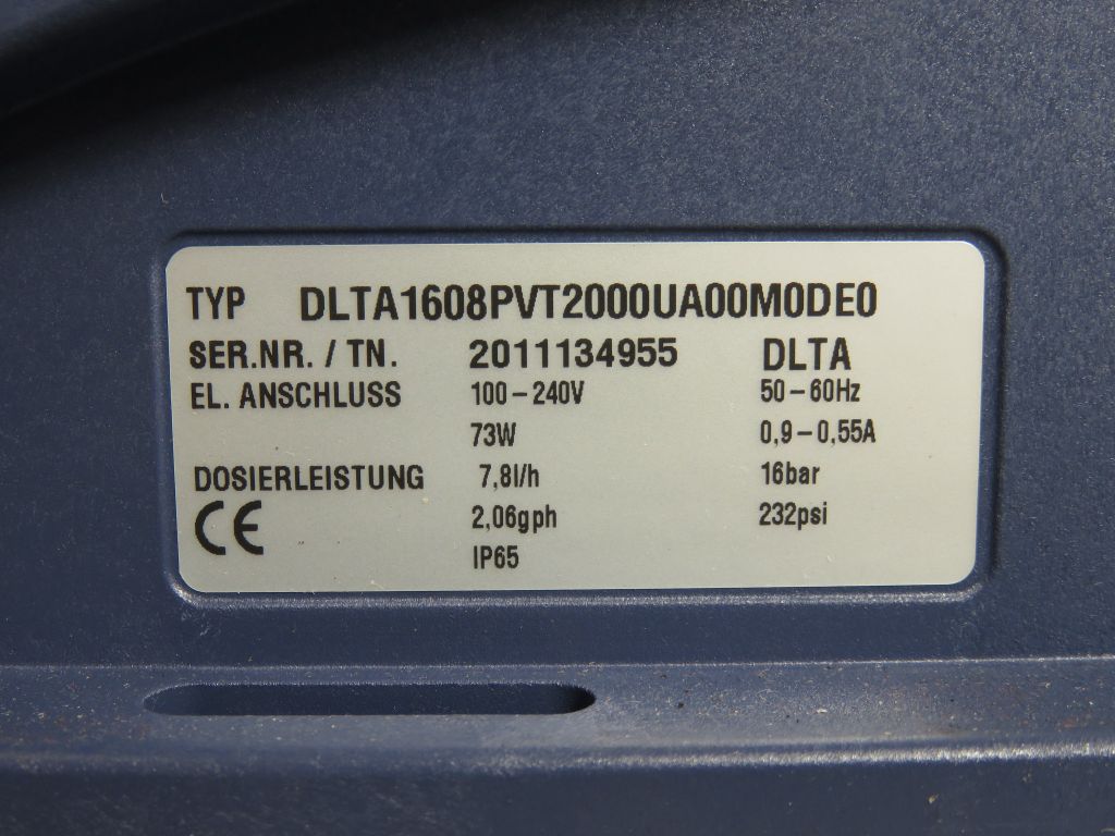 ProMinent DLTA 1606 diaphragm metering pump, 16bar, 7,8l/h  NEW