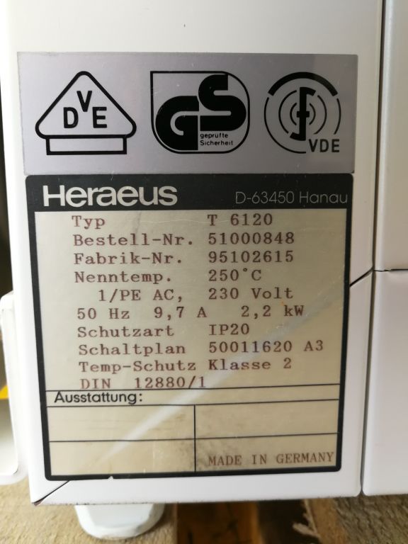 Heraeus T6120, 250°C