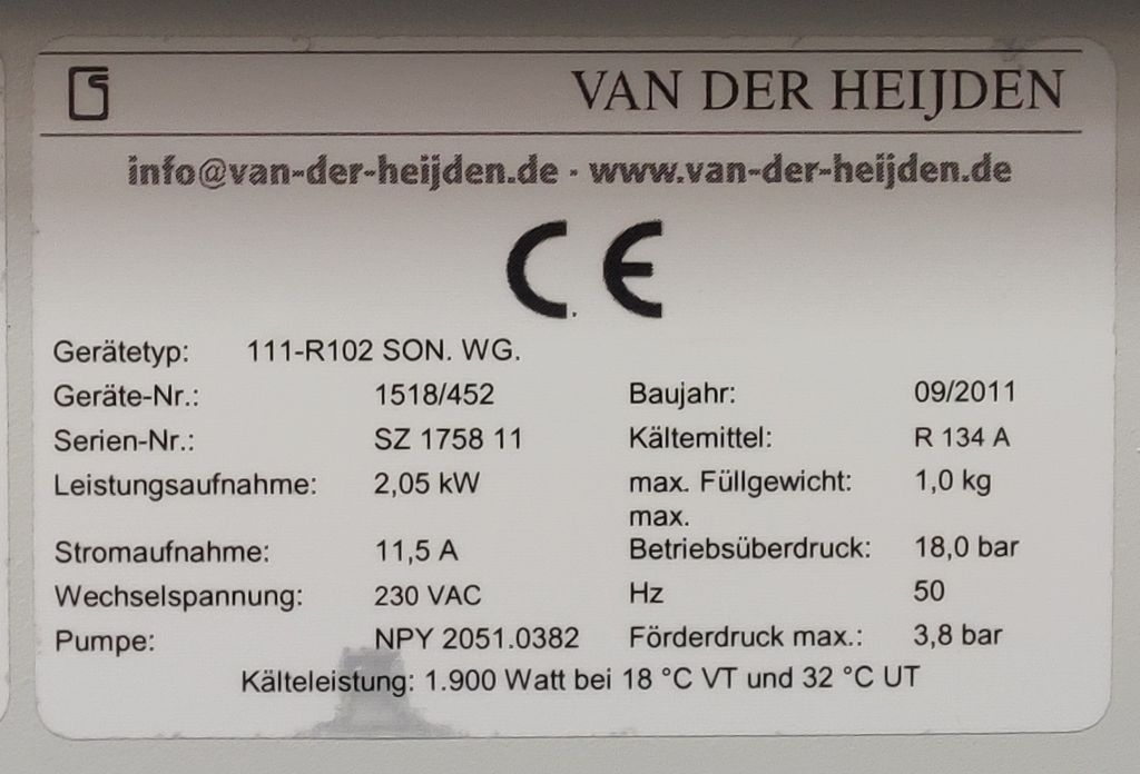 Van Der Heijden KÜHLMOBIL 111, 1.900 Watt bei 18°C