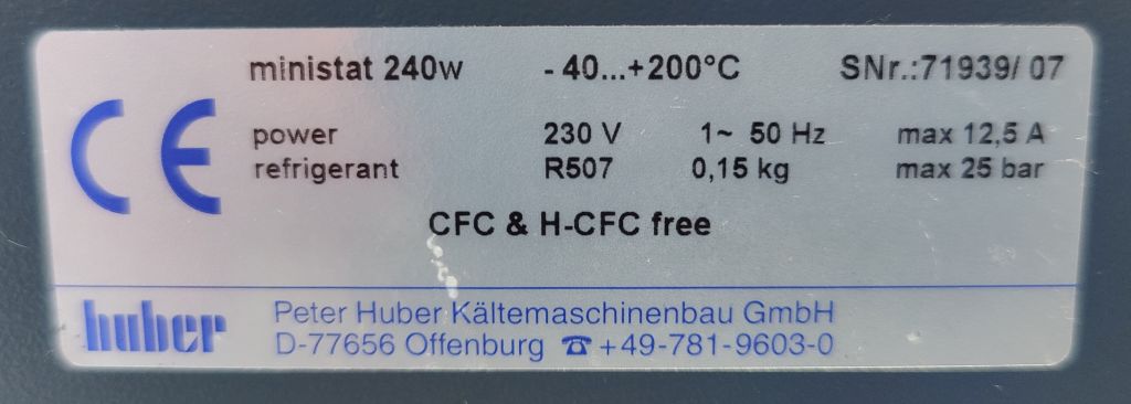 Huber Ministat 240w, cc3, -40...200°C