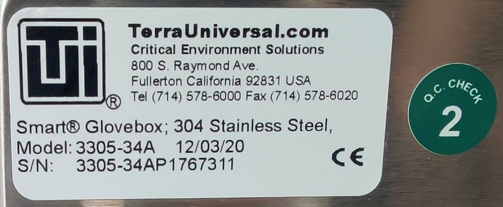 Terra-Universal Smart Glovebox mit Standard Air Lock
