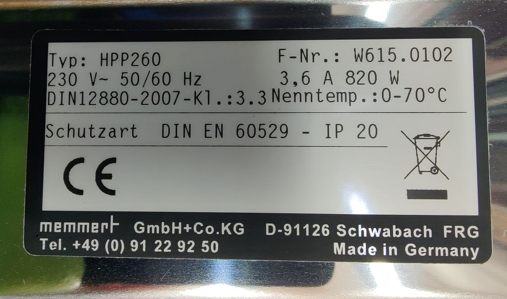 Memmert HPP 260, Klimakammer, 256 l