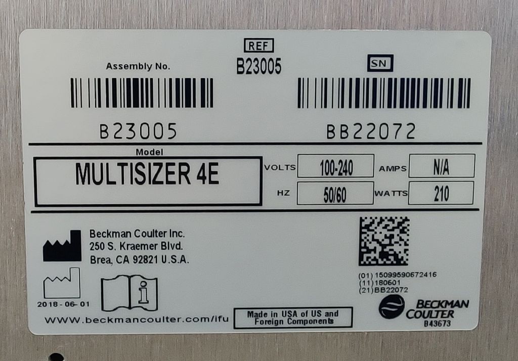 Beckman Coulter Multisizer 4e – Partikelgrößenmess- und Zählgerät