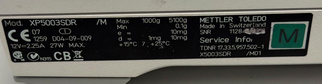 Mettler XP5003S Delta Range /M  Precision Balance  5100g , d= 1/10mg