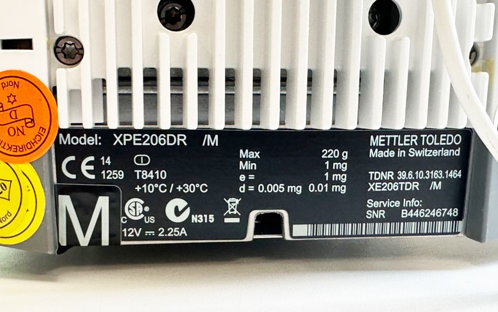 Mettler XPE206DR/M Analysenwaage  Max: 81/220g 0,005/0,01mg