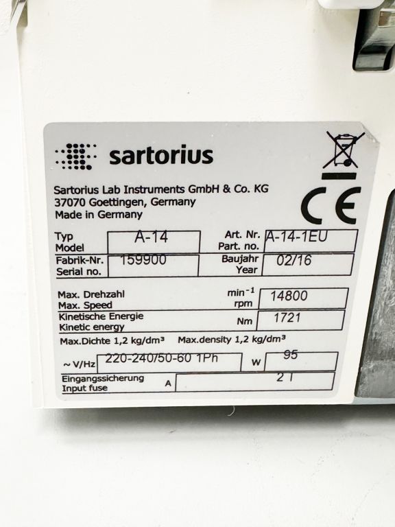 Sartorius Microcentrifuge CENTRISART® A–14